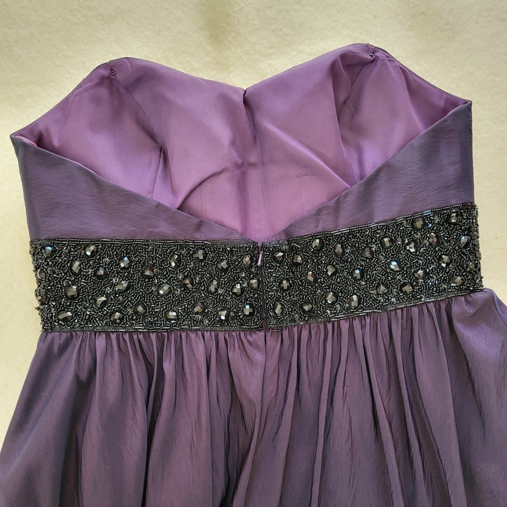 Vintage Strapless Formal Maxi Gown Purple Size 14 Flirt By Maggie Sottero - Picture 6 of 16